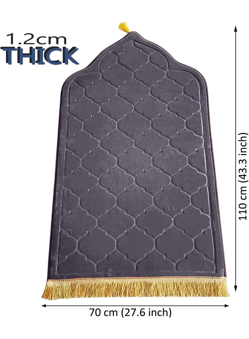 Fabienne Dome Style Prayer Mat Grey 70x110cm Anti-Slip Prayer Rug Musalla 70x110cm - Image 4